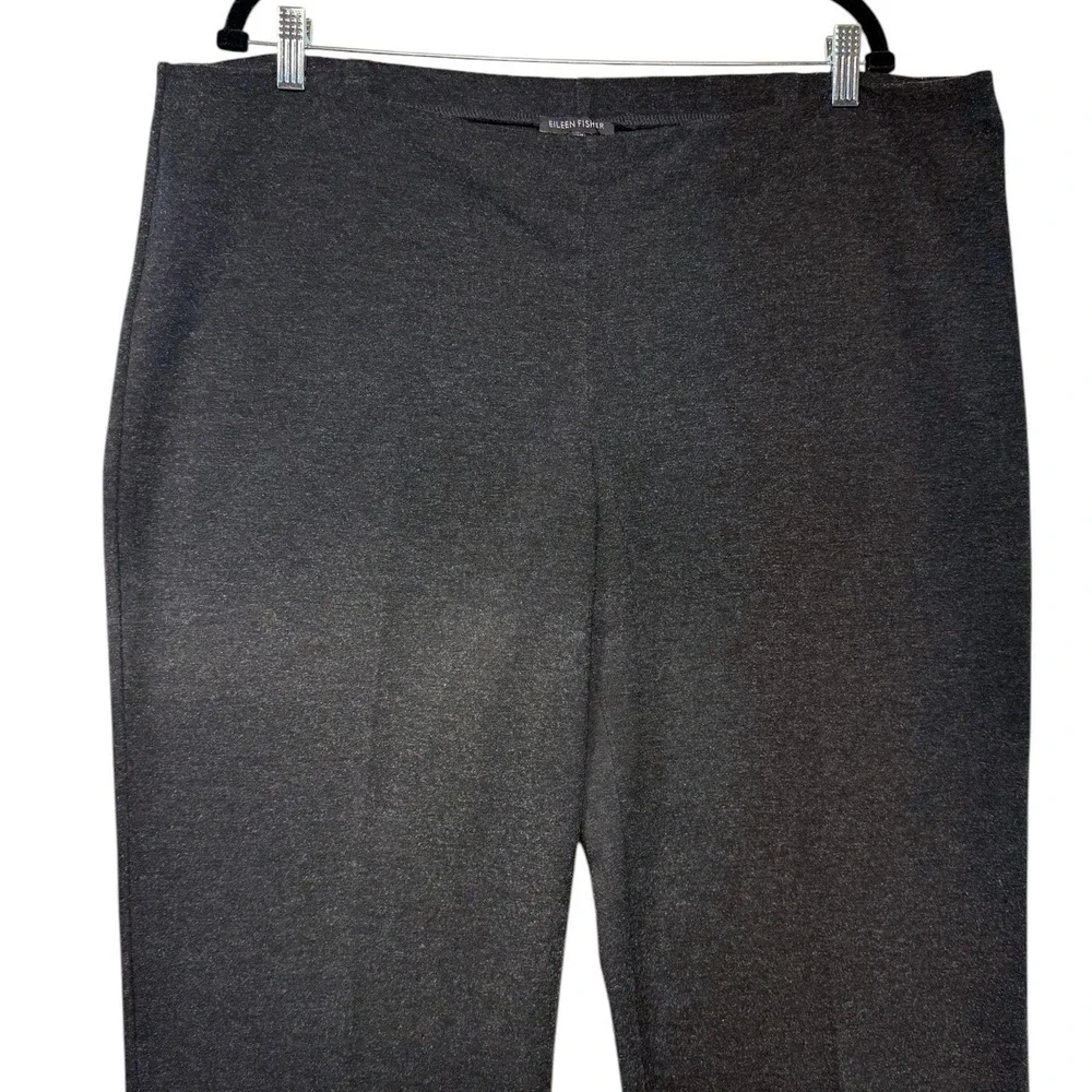Eileen‎ Fisher Italian Fabric Pull On Straight Leg Pants Black Womens XL